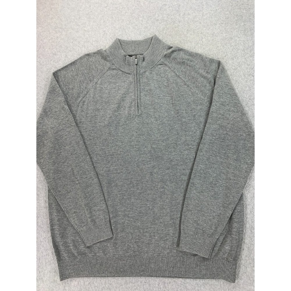 Duluth Trading Co Cotton Blend Quarter Zip Pullover Sweater (Men's XL)‎ Gray